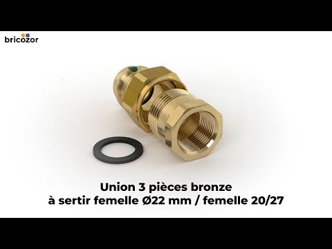 Union - bronze - 3 pièces femelle à sertir femelle à visser VIEGA