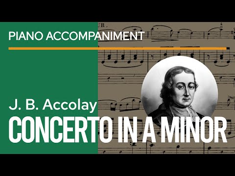 J. B. Accolay - Violin Concerto no. 1 in A minor Piano Accompaniment slower | sheet music play along