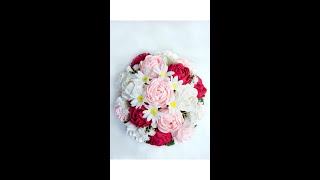 Crepe paper roses &amp; how to make paper flower bouquet #tadiyideas #roses
