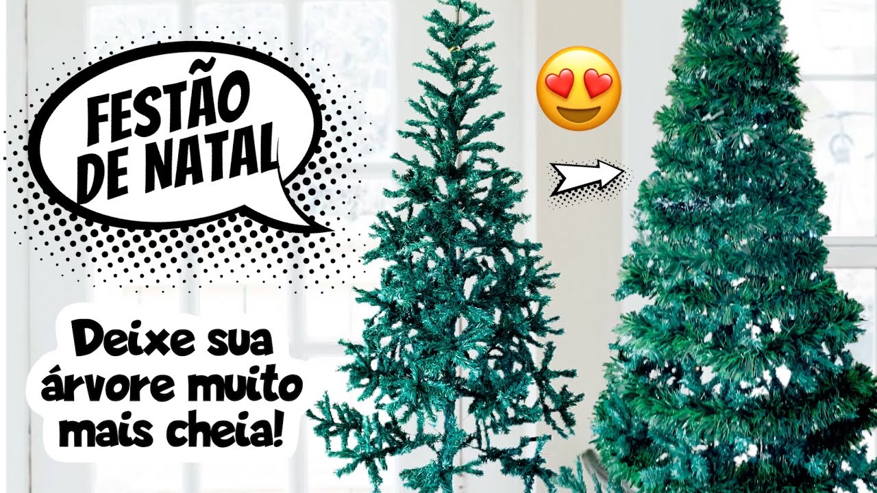 Como deixar árvore de natal mais cheia com festão de Natal | Como colocar festão|Decoração de Natal