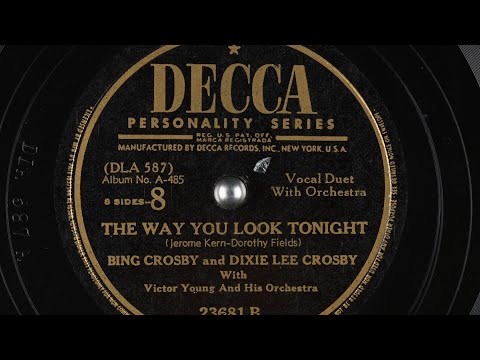 (1936 HITS) Victor Young Orchestra - The way you look tonight (Bing Crosby, Dixie Lee Crosby, Vocal)