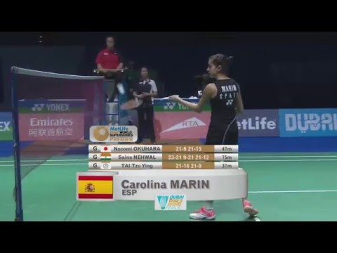 Dubai World Superseries Finals 2015 | Badminton SF M3-WS | Nozomi Okuhara vs Carolina Marin
