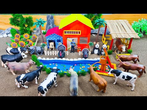Top creative diy miniature Cattle Farm | House Farm for Cow, Horse, Pig | Barn Animals Diorama