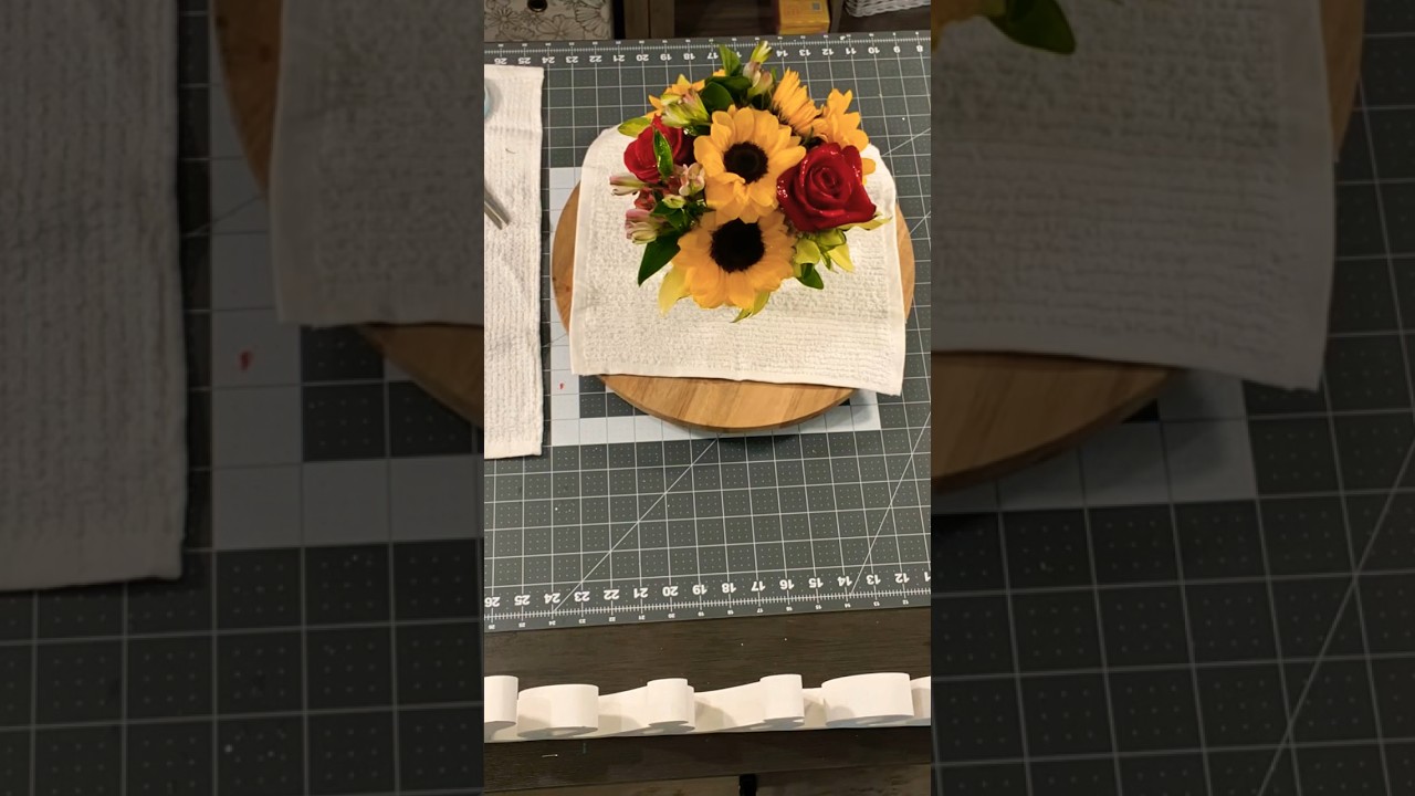 How to make a bubble bowl sunflower and rose arrangement