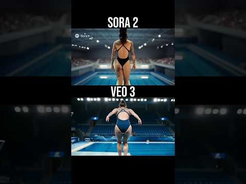 Sora 2 vs Veo 3 – Diving Example (AI Video Battle)
