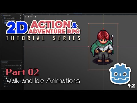 Player Idle & Walk Animations // E02 // Make a 2D Action & Adventure RPG in Godot 4