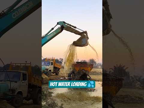 Insane Excavator Water Loading Skills | Heavy Equipment Working in Deep Mud 💦 #shorts #jcbtractor