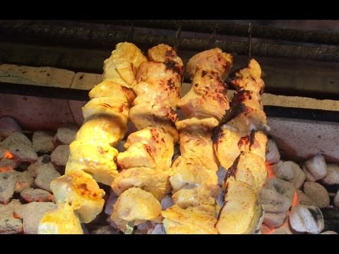 Guga's Greek-Middle Eastern Yogurt-Marinated BBQ Chicken on Charcoal Skewers