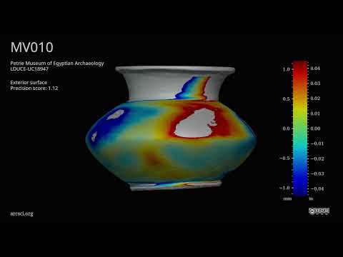 Museum Artifact MV010 - Exterior and interior surface variability heatmap