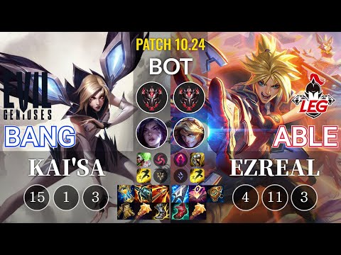 EG Bang Kai'Sa vs LEG Able Ezreal Bot - KR Patch 10.24