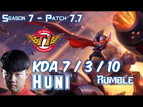 SKT T1 Huni RUMBLE vs FIZZ Top - Patch 7.7 KR Ranked