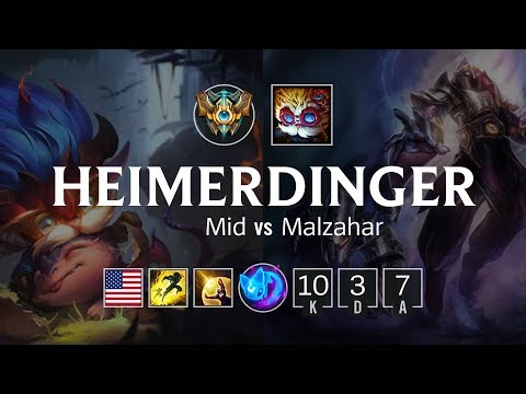 Heimerdinger Mid vs Malzahar - NA Challenger Patch 8.20