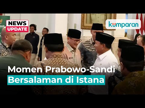 Momen Akrab Prabowo-Sandi Jabat Tangan di Istana
