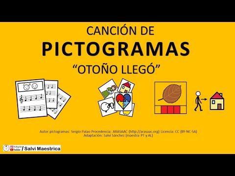 OTOÑO LLEGÓ 🍂🍁 canción infantil Otoño llegó marrón y amarillo con pictogramas
