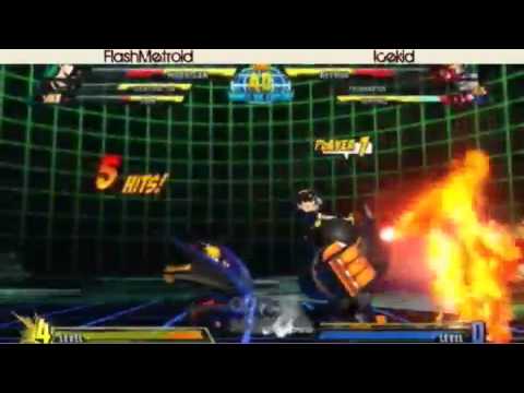 2-28-11 FlashMetroid (Viewtiful Joe/Tron/Morrigan) vs Icekid (Taskmaster/Arthur/Sentinel) 3 - MvC3