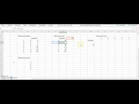 Excel - Lezione 7 - Riferimenti assoluti, relativi e misti