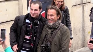 Florent Pagny and Anggun at Europe 1 radio station in Paris