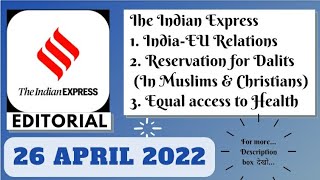 26th April 2022 | Gargi Classes The Indian Express Editorials and Ideas Analysis | By R.K. Lata