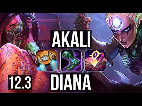 AKALI vs DIANA (MID) | 8 solo kills, 1.7M mastery, 600+ games, Legendary | EUW Diamond | 12.3