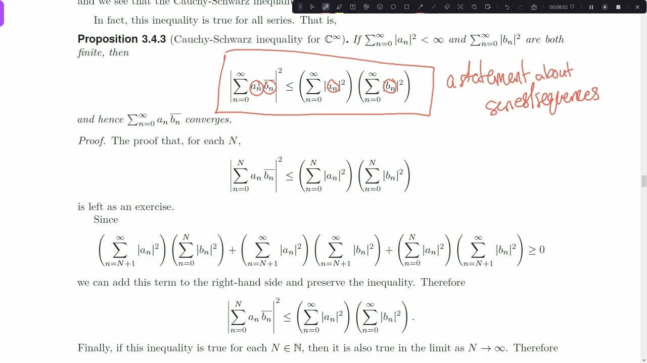 Inner product on the Fourier (Hilbert) space