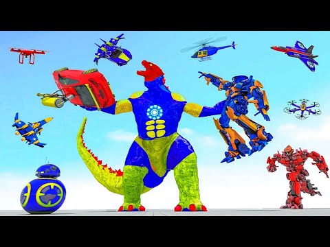 Godzilla Robot Car Helicopter Transform Game - Android Gameplay