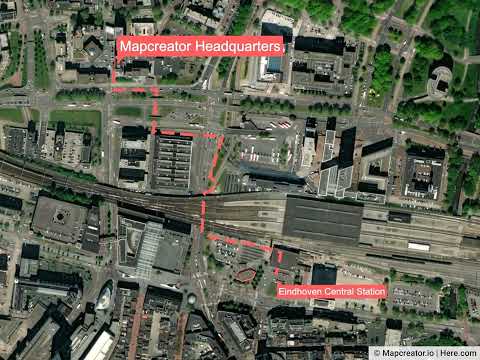 Animated Line - Mapcreator headquarters to the busstation