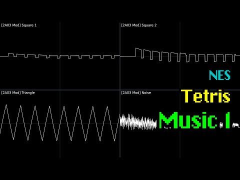 [Chip Mod] Nintendo - "Music 1" (Tetris, NES) [Oscilloscope Visualization]