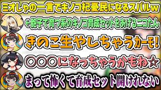 ニコたんからキノコ育成セットを貰ってウキウキだったが、ミオしゃの一言でキノコ杞憂民になってしまうスバルw【大空スバル/ホロライブ切り抜き】
