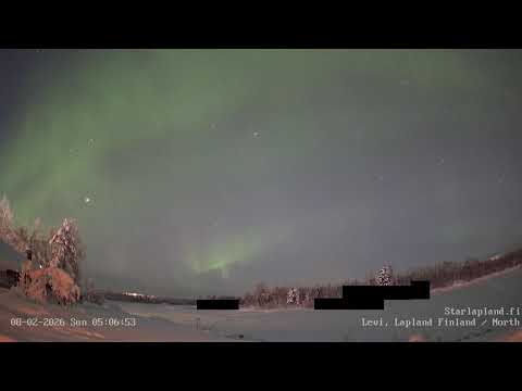 Northern Light Live Levi, Finland. North view