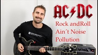 AC/DC - Rock And Roll Ain't Noise Pollution - Guitar lesson - Tutorial - how to play