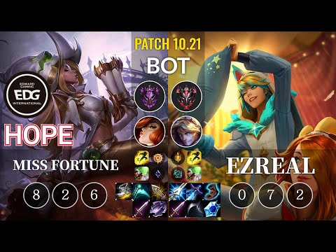 EDG Hope Miss Fortune vs Ezreal Bot - KR Patch 10.21