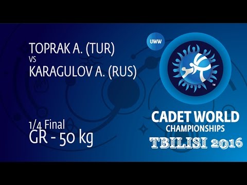 1/4 GR - 50 kg: A. KARAGULOV (RUS) df. A. TOPRAK (TUR), 7-5