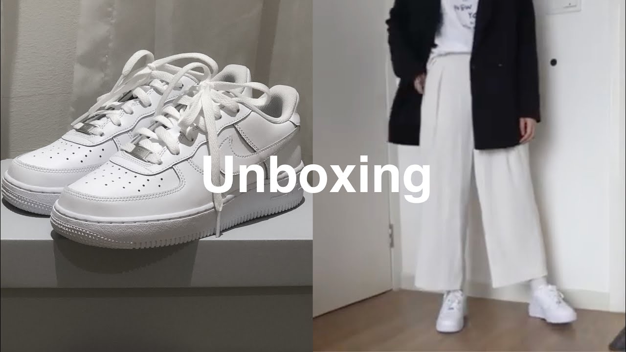 unboxing + styling Nike Air Force 1's | gs sizing | should you size down
