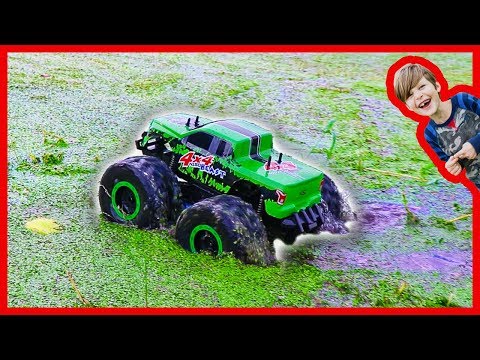 RC Monster Truck Really Rides on Water!