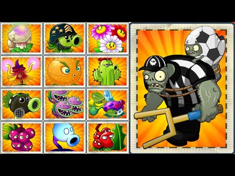PvZ 2 Challenge! - How Many Plants Can Defeat Sportzball Gargantuar With 1 Plant Food ?