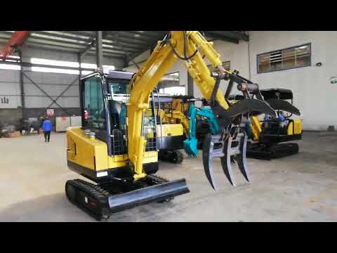 2.6ton mini excavator with grapple attachment