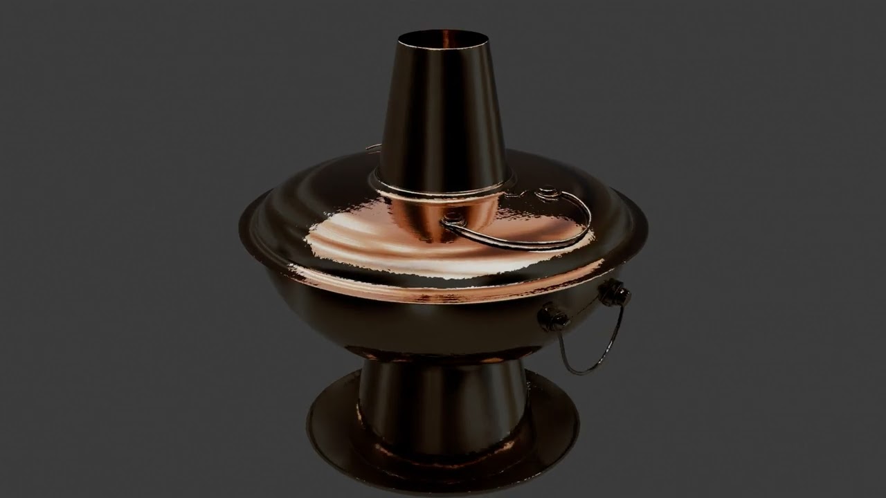 Chinese Copper Hot Pot 3D Model