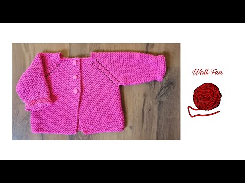 Babyjacke stricken Gr. 62/68, nur mit Rundstricknadel, siehe Beschreibung für andere Größen