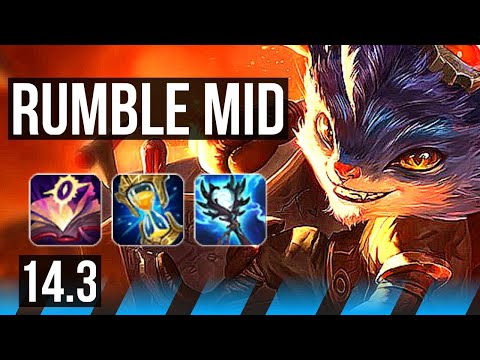 RUMBLE vs AURELION SOL (MID) | 13/2/12, 700+ games, Dominating | BR Master | 14.3
