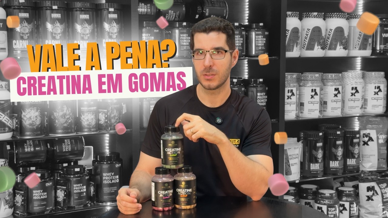 Miniatura da avaliação em vídeo de Creatine Action Gummy Essential Nutrition Maçã-Verde