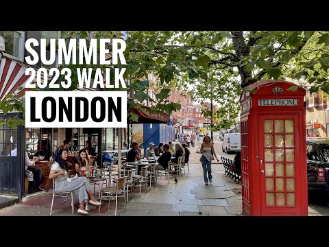 London City Tour 2023 🇬🇧 | Walking from Hampstead to Belsize Park | London Summer Walk [4K HDR]