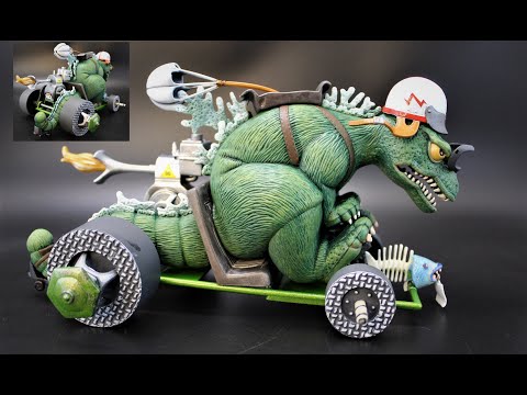 GODZILLA'S GO CART SCALE MODEL FIGURE KIT BUILD HOW TO TOHO MOVIE VINTAGE POLAR LIGHTS GOJIRA KAIJU