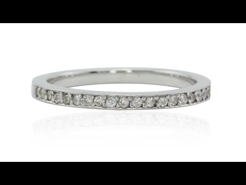 Pave Diamond Wedding Band or April Mother’s Ring in White Gold LS442