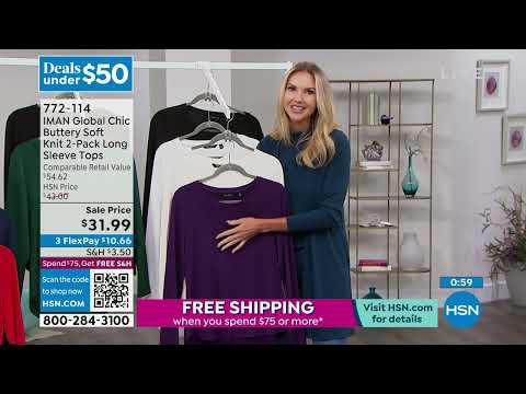 IMAN Global Chic 2Pack LongSleeve Tops