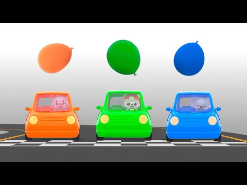 Learn Colors with Car Race🚘 | Kids Cartoon | Color Songs + Games | Lotty Friends