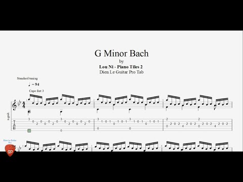 G Minor Bach - Lou Ni - Piano Tiles 2 - Guitar Tabs