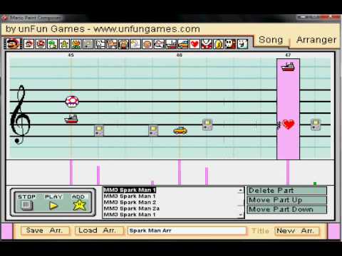 Mario Paint Composer - Mega Man 3 - Spark Man stage (Giant Power Plant)