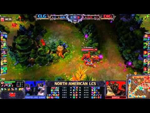Counter Logic Gaming vs Team Dignitas LCS Super week 10 NA 1080p HD NO Pauses :)