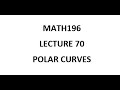 Math196 Lecture 70 Polar Curves