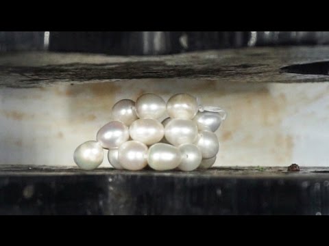 Real Pearls Crushed To Dust In Hydraulic Press Video